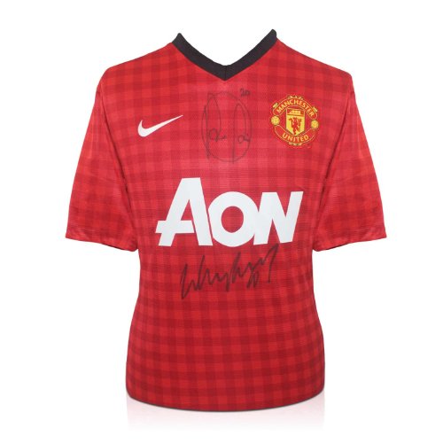 Robin van Persie & Wayne Rooney Signed Manchester United Jersey