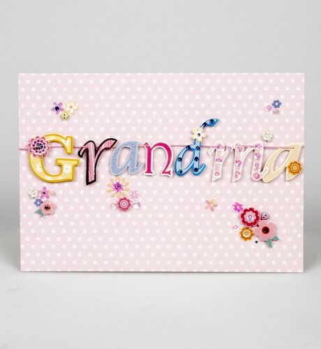Grandma on a String Handcrafted Mother's Day Card