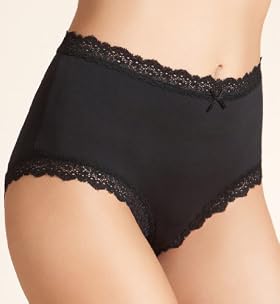 High Rise Lace Trim Midi Knickers