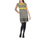 Juniors Xhilaration Scoopneck Capsleeve Sweater Dress - Yellow Print
