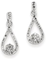 Sterling Silver Diamond Teardrop Post Earrings