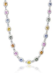 Diamond and Sapphire 18k White Gold Necklace