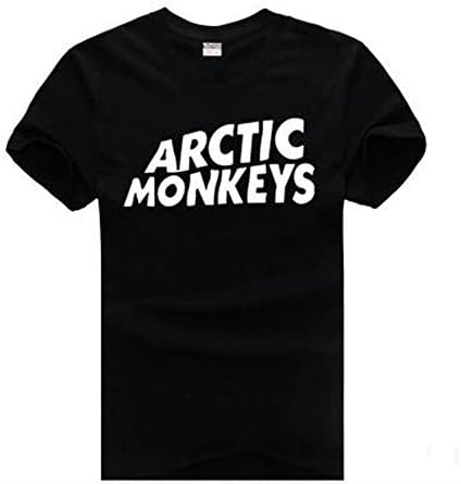Arctic Monkeys Letters Print Women Tshirt White Black Top Tees (M, Black)