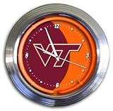Virginia Tech Hokies College 14 Chrome Neon Clock (NEW!)
