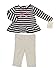 ABSORBA Toddler Girl's Navy Striped Bows Tunic 2-Pc Outfit 12M 18M 24M AUIG5656