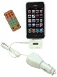 White iTrip style LCD FM Transmitter & Car Charger with remote - for Apple iPod / Iphone / Itouch / Nano - High Quality digital Sound - Automatically powers and recharges battery with car adapter
