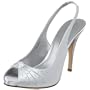 Colorful Creations Women's Glamour Peep-Toe Slingback,White,7 B US