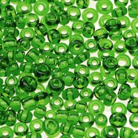 10/0 Transparent Seed Beads, 7-Green (Pack of 1)
