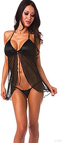 Sexy Perspective Sleepwear Babydoll Lingerie Crotchless Chemise Lingerie for Women