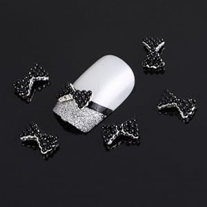 Come 2 Buy - 10PCS Black Faux Pearl 3D Bow Tie Bows Bowknot Nail Art Glitters For Nail Art Cell Phone Case Invitation Cards Decorations D cor Come 2 Buy - 10PCS Black Faux Pearl 3D Bow Tie Bows Bowknot Nail Art Glitters For Nail Art Cell Phone Case Invitation Cards Decorations D cor
