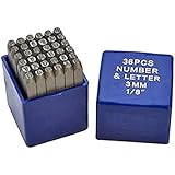36 pc 1/8' 3MM Letter & Number Steel Stamp Die Punch Jewelers Set Metal in Case