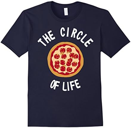 Men's The Circle Of Life Pizza TShirt 2XL Navy
