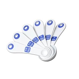 Buy Chef Craft 21460 6-Piece Plastic Measuring Spoons, White with Blue, 4-1 2-Inch