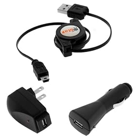 GTMax USB Car Charger+USB Travel Charger+USB Retractable Data Cable For Sony PSP 3000