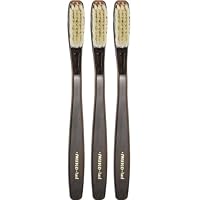 Swissco Tooth Brush Tortoise Natural Bristle Hard, 3-Count Pack