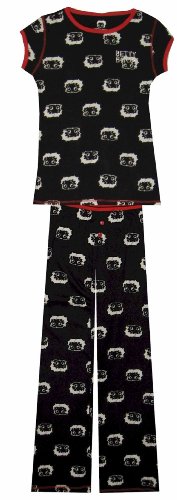 Betty Boop Name In Lights Black Pajama Set for women (Small)