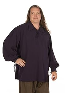 Dress Like a Pirate Historically Accurate Heavy Cotton Morgan Shirt (Large, Eggplant Purple)
