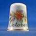 Porcelain China Thimble -- Flower on the Month -- October