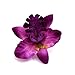 Fashion Wedding Bridal Flower Fabric Dendrobium Orchid Hair Clip Brooch Barrette Purple