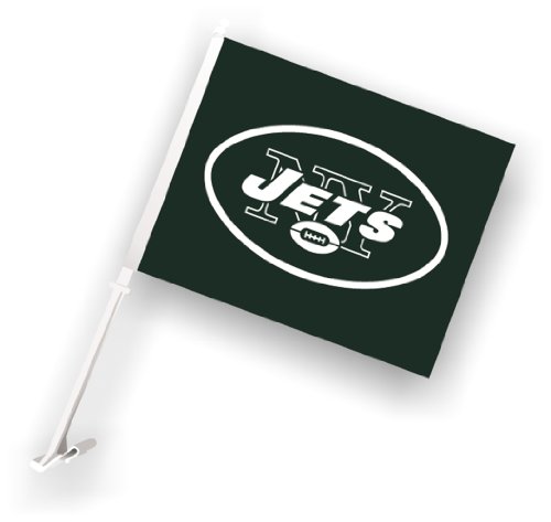 NFL New York Jets Car Flag with Wall Brackett