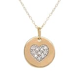 Duragold 14k Yellow Gold Heart with Diamond Organic Pendant Necklace, 18" Duragold 14k Yellow Gold Heart with Diamond Organic Pendant Necklace, 18"
