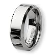 Beveled Edge Polished Tungsten Carbide Ring (8.0 mm) - Sizes 7-13