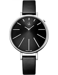 Calvin Klein Equal Black Leather Stainless Steel Ladies Watch K3E231C1