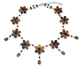Tiger's eye choker, 'Honey Jasmine' 2 W 17.5 L