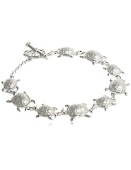 Sterling Silver Matte-Finish Turtle Bracelet, 7.25"