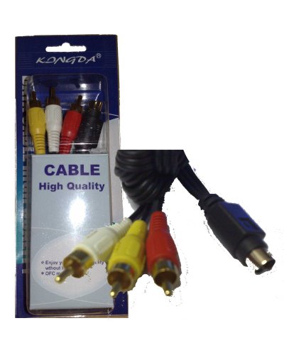 Childrens Toyshop  Electronics : S-VIDEO TO 3 PHONO , SVHS TO 3 PHONO SVHS Male Connector - 3x Phono Plug 1.5m ? Cable 103