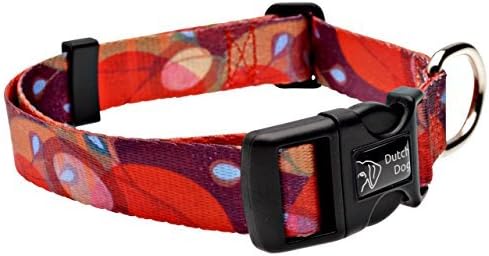 Dutch Dog Amsterdam Fashion Dog Collar, 15 to 20-Inch, Ruby Harvest by Dutch Dog Amsterdam