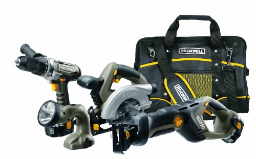 Rockwell RK1802K2 18-Volt Compack 4-Piece Cordless Combo Kit