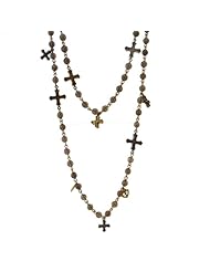 Virgins Saints and Angels Pax Multi Cross Necklace Smokey Topaz