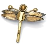 Tiger's-Eye 14k Gold-Plated Dragonfly Pin