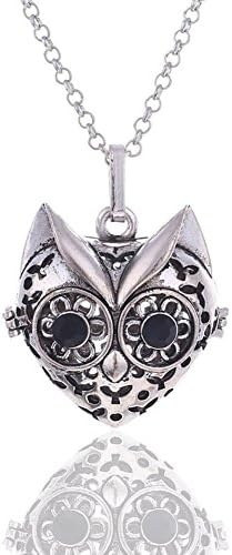 Owl Harmony Pendant Brass Ball antique silver plated Cage