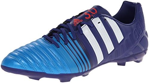 adidas Men's Nitrocharge 3.0 Firm-Ground Soccer Cleat, Amazon Purple/Running White/Solar Blue, 9 M US