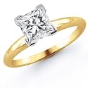 14k Gold 1.25 Carat Princess Cut Solitaire Diamond Engagement Ring - (G-H;SI1-2)