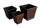 3 Handwoven Bamboo Planters