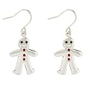 Sterling Silver Gingerbread Man Drop Earrings