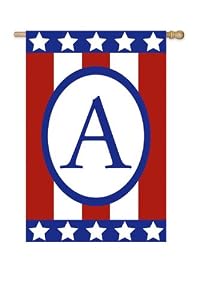 Patriotic Monogram Applique Garden Sized Flags