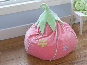 Pink Strawberry Bean Bag Chair