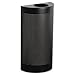 RUBBERMAID Designer Line Open Top Half-Round Receptacle, Steel, 12gal, BK (Case of 2)