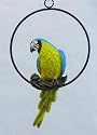 Blue Green Parrot Hanging Tropical Room Decoration