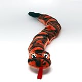 Kyjen Plush Puppies Invincible 6 Squeaker Snake, Red and Black