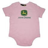 John Deere Short Sleeved Logo Onesie Pink