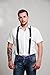 JINIU Christmas New Year Clip Suspenders - Men's Adjustable Y Back Straps with Solid Straight Clips for Work Pants