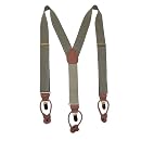 Geoffrey Beene Pin Stripe Convertible Suspenders - Button / Clip-End