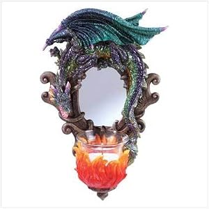 DRAGON WALL MIRROR AND CANDLEHOLDER