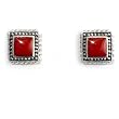 Marcasite with Red Carnelian Earrings, Size: 16mm