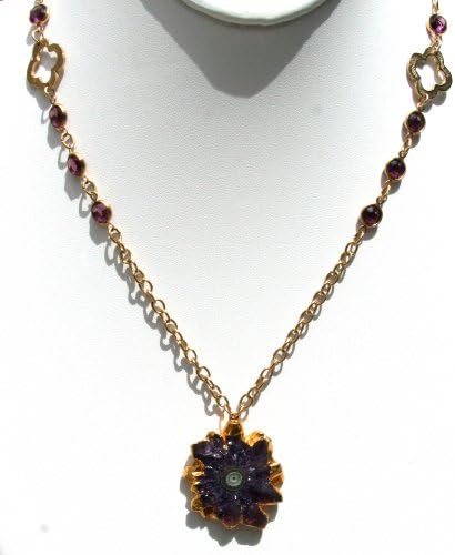 Stalactite Pendant and Purple Hydroquartz One of a Kind Necklace
